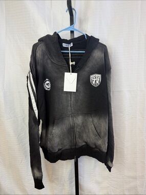 Aelfric Eden Black & Faded Gray Zip-Up Hoodie
